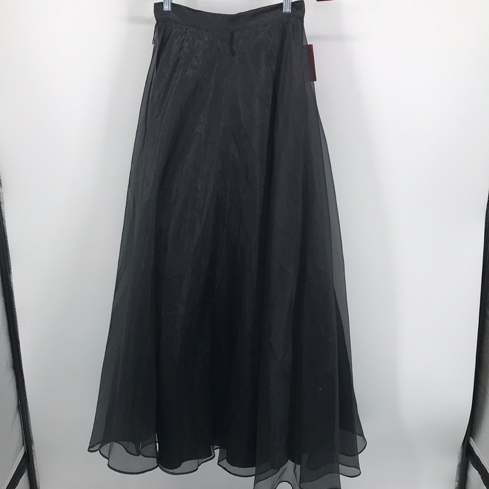 JS Collection Iridescent Black Floor‎ Length Skirt Size 4 New